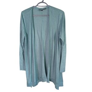 Tahari 100% Linen Blue Open Cardigan Women's Size Medium Lightweight